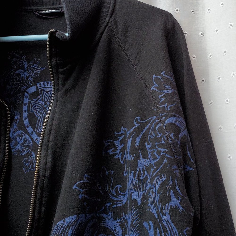 EUC Apt.9 Zip Front Sweatshirt Black SZ XL